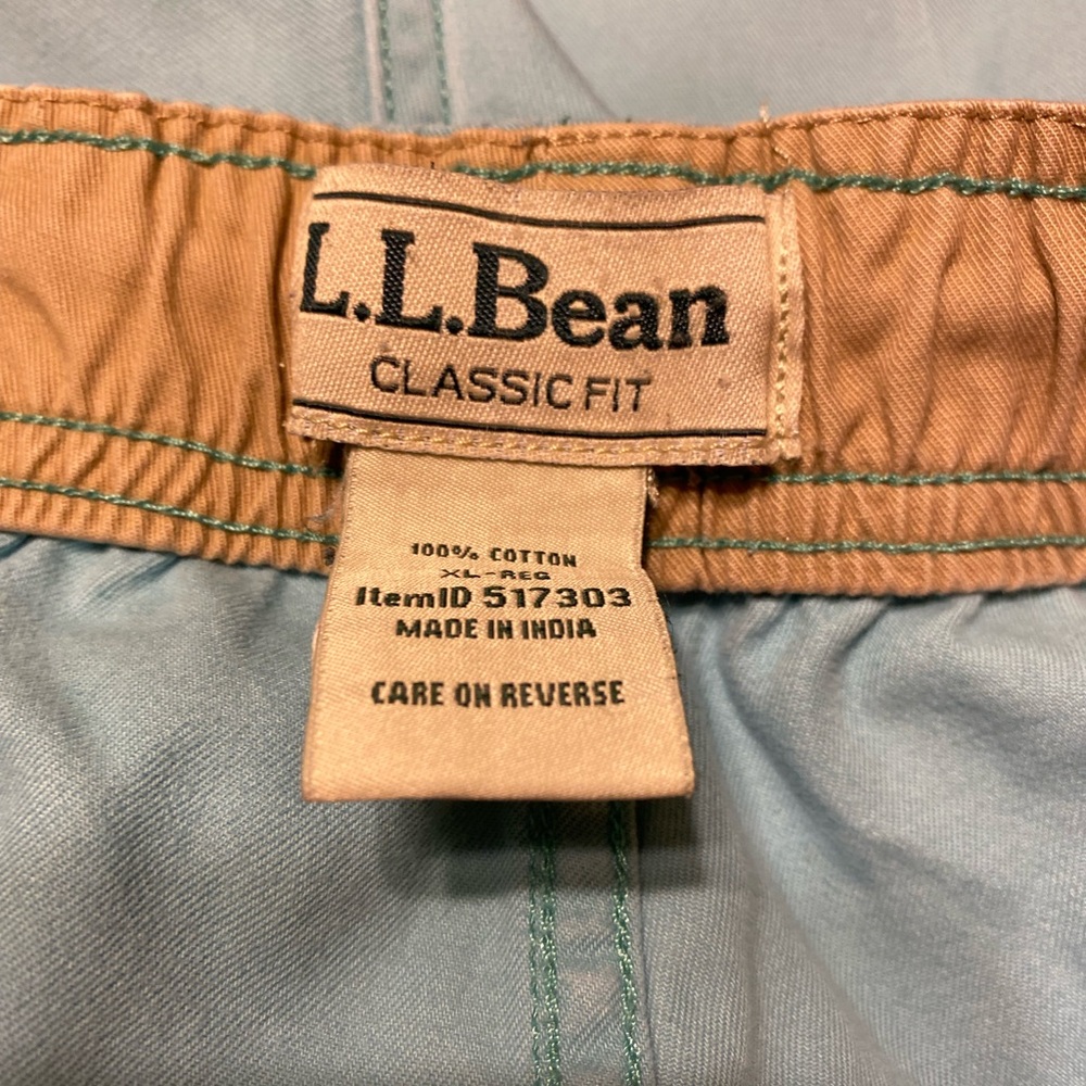 L.L. BEAN Aqua Blue Drawstring Shorts, Size: XL - Picture 6 of 9
